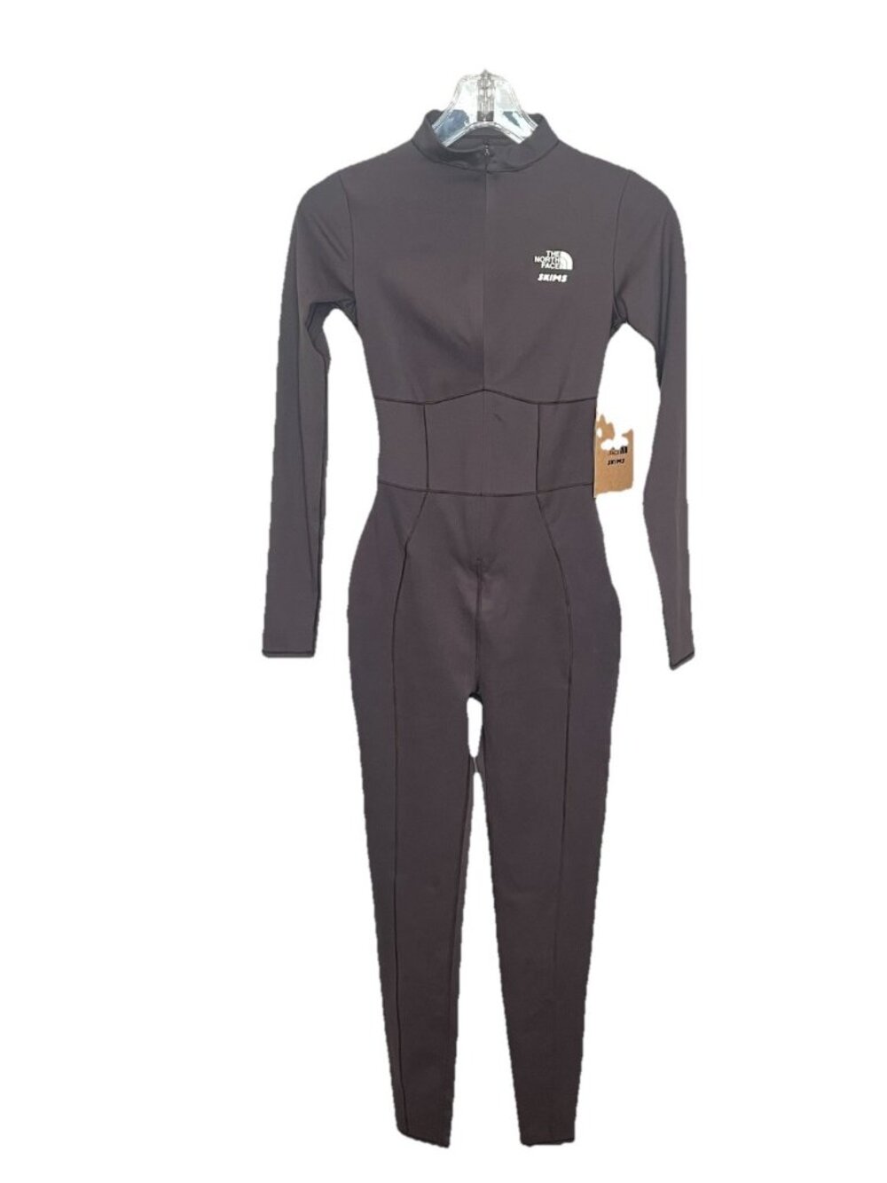 NWT The North Face X SKIMS Phoenix Bodysuit Sz S Gray Long Sleeve Ski